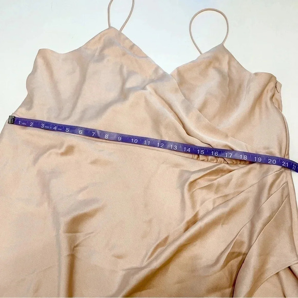 BHLDN Anthropologie Freya satin charmeuse dress beige oyster size 20 NWT - Picture 13 of 14